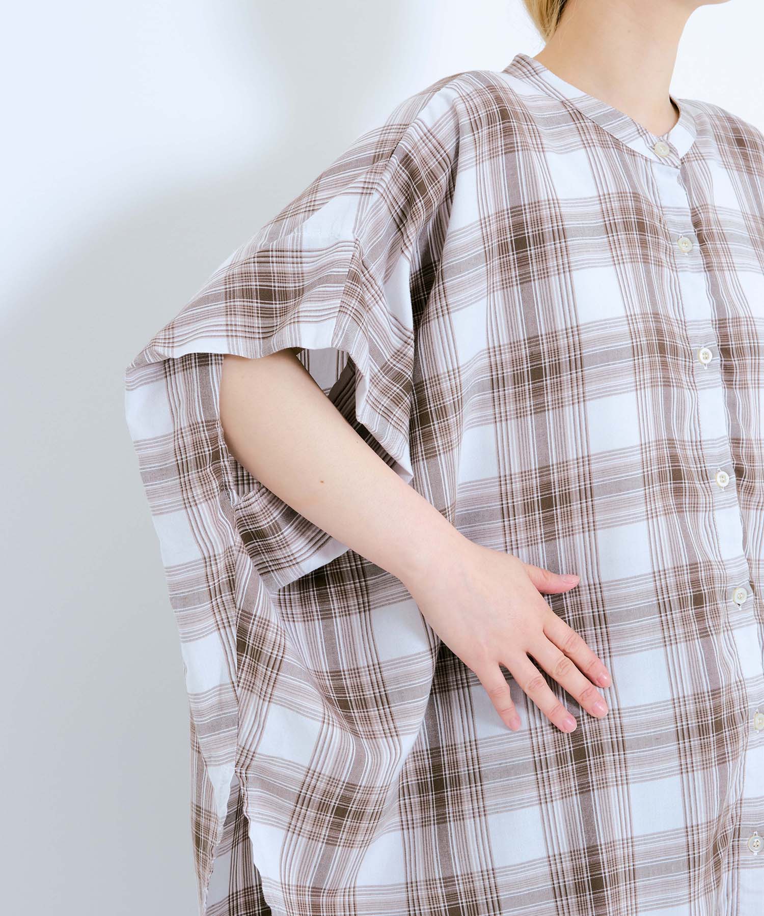 【接触冷感】冷感袖折り返しタックチュニック