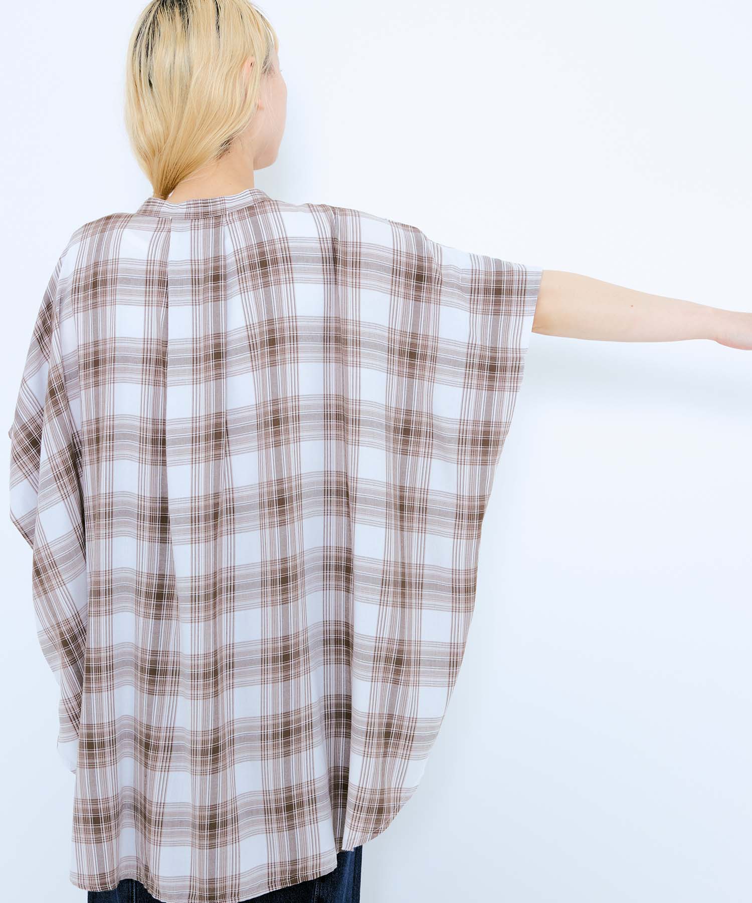 【接触冷感】冷感袖折り返しタックチュニック