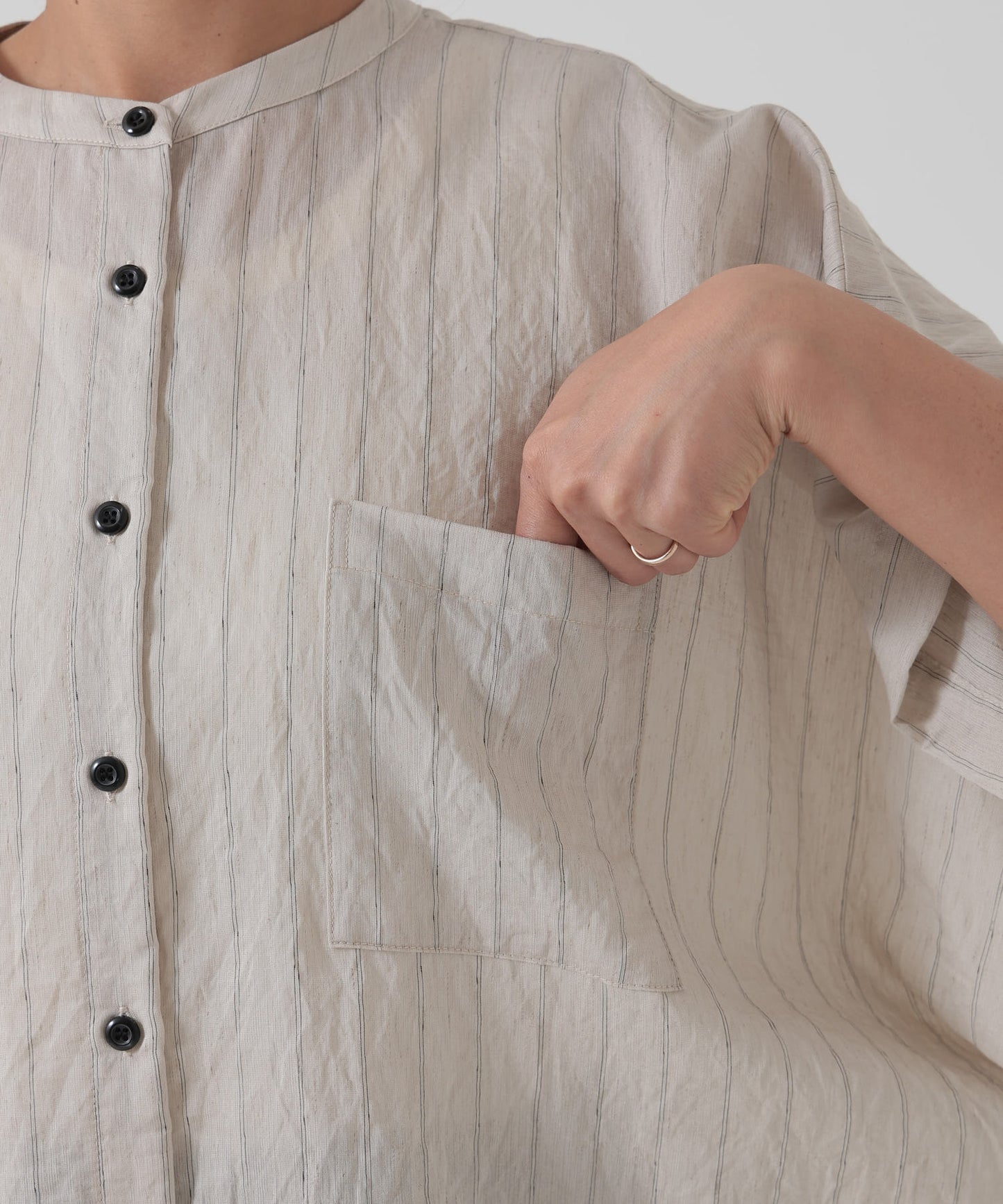 Sheer Stripe Poncho Blouse