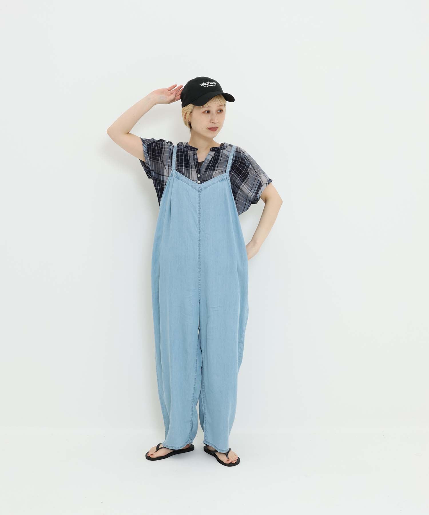 チェックネイビー / 154cm / FREE