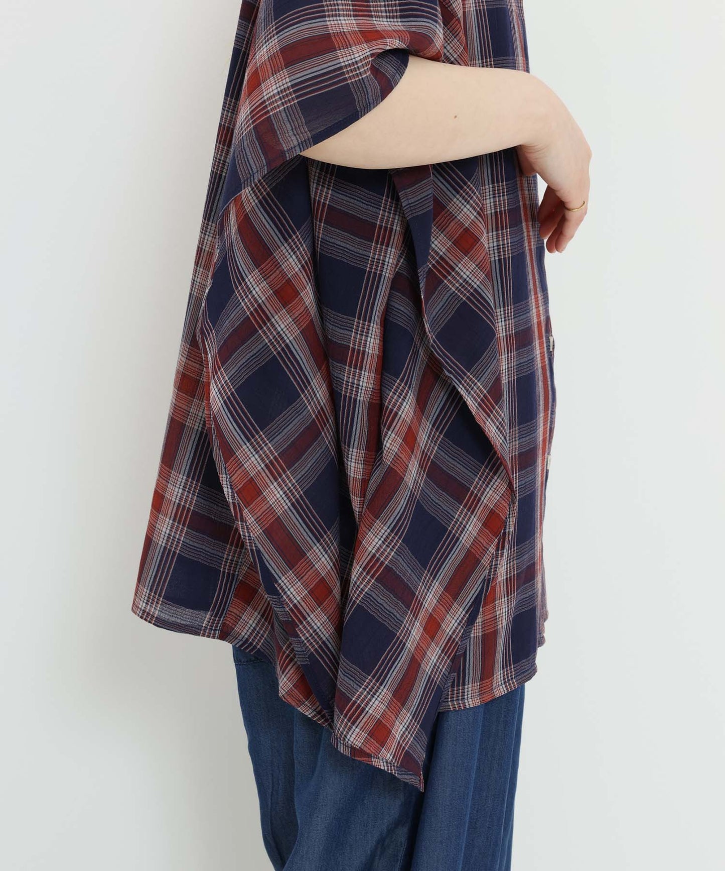 《7月7日入荷予定》【イージーケア】イージーケアースキッパーポンチョブラウス
