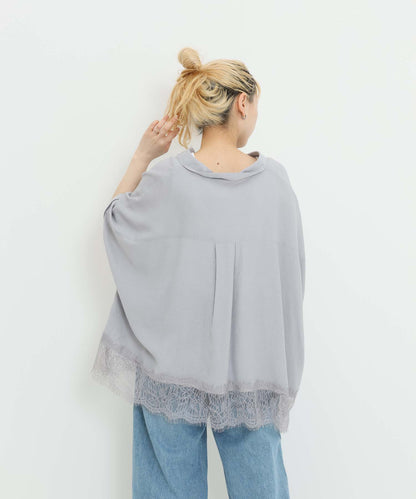 《7月3日入荷予定》裾レーススキッパーブラウス