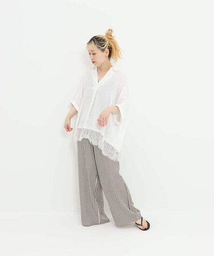 《7月3日入荷予定》裾レーススキッパーブラウス