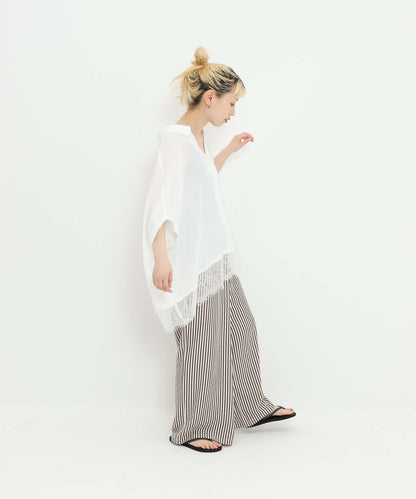 《7月3日入荷予定》裾レーススキッパーブラウス