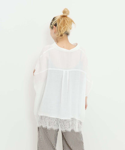 《7月3日入荷予定》裾レーススキッパーブラウス