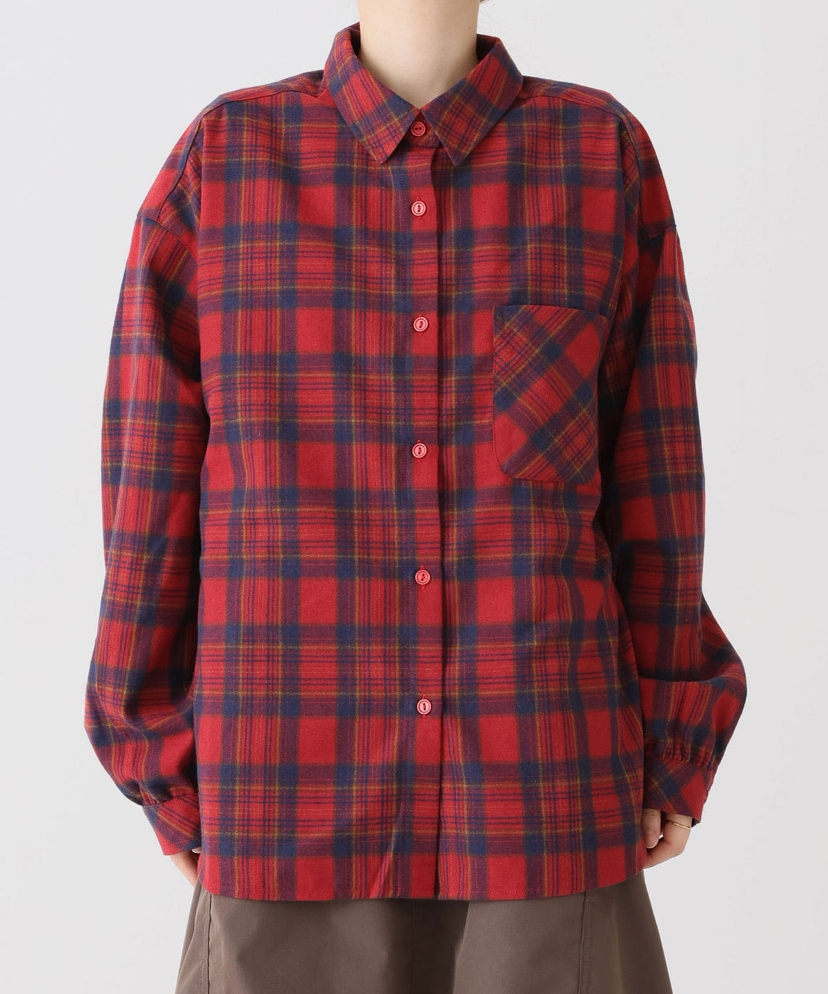 チェックレッド ※この画像が実物に最も近いお色味です。