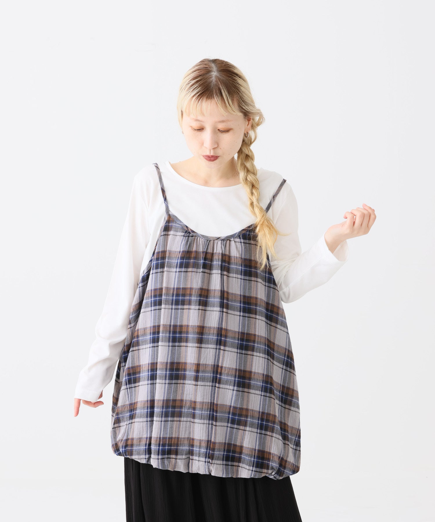 チェックグレー / 154cm / FREE