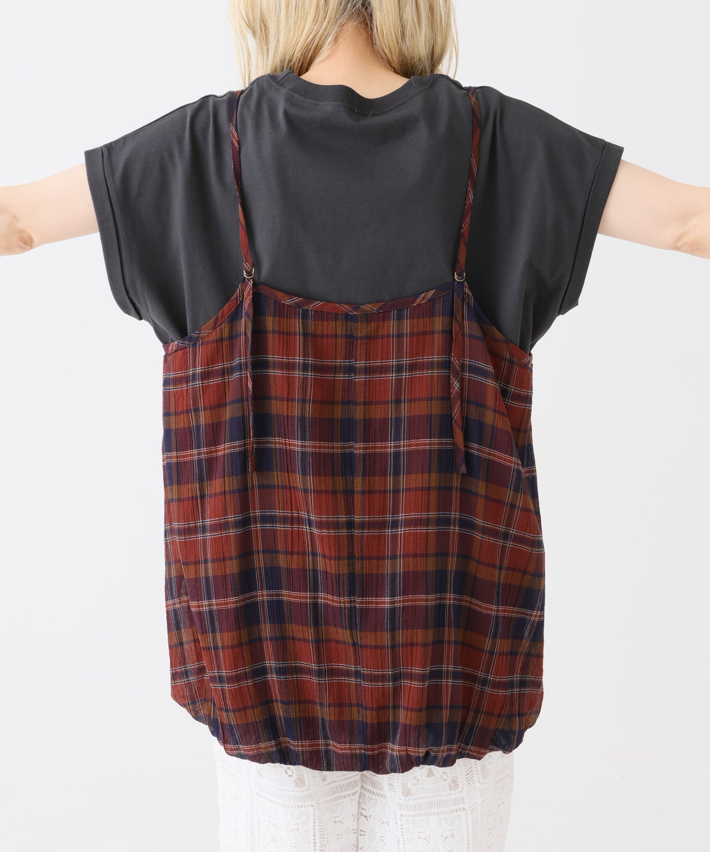 《近日発売》ボイルチェックキャミチュニック