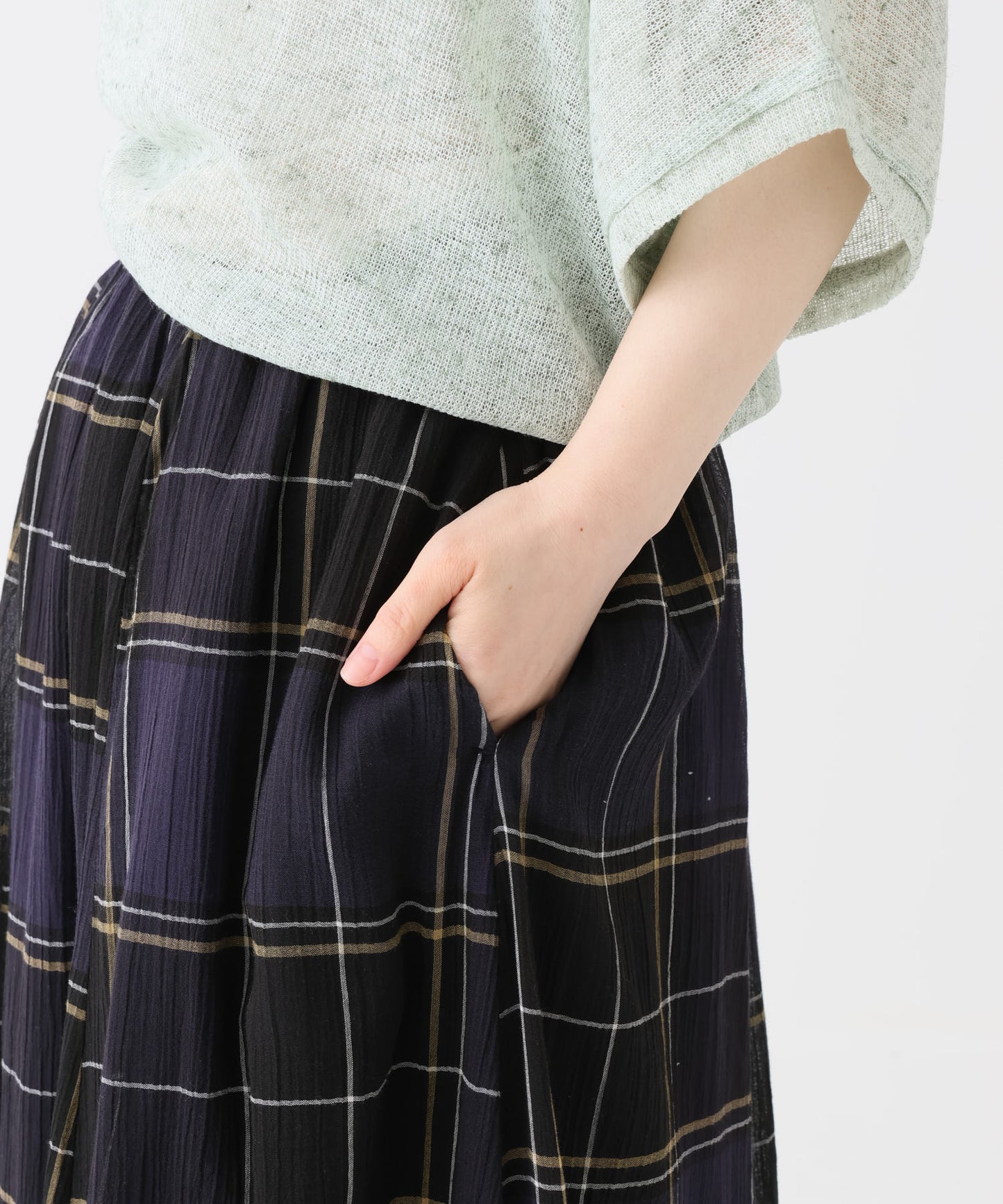 《近日発売》ボイルチェックバルーンスカート
