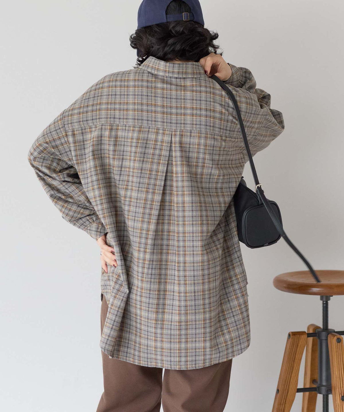 チェックグレー / 157cm / FREE