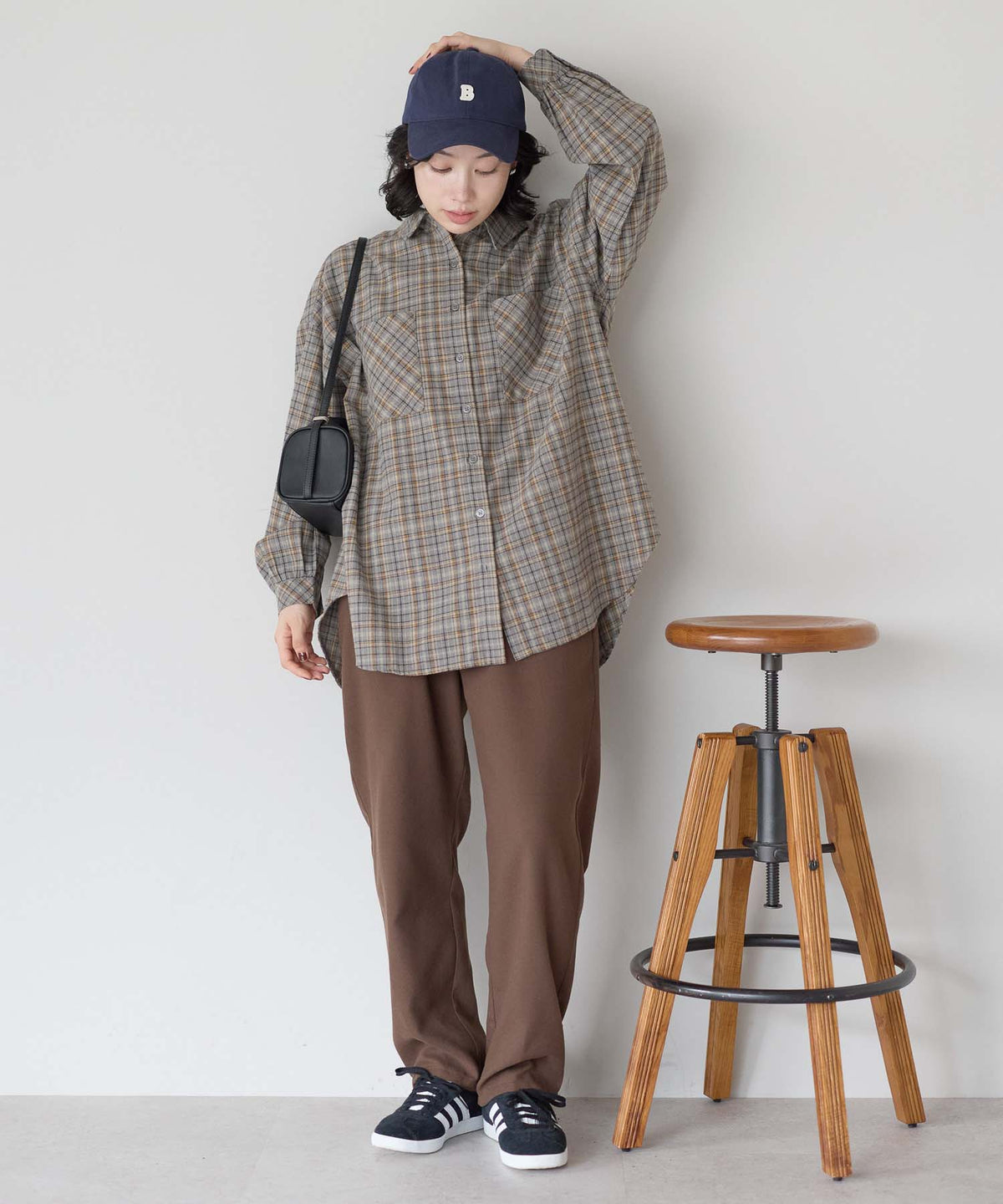 チェックグレー / 157cm / FREE