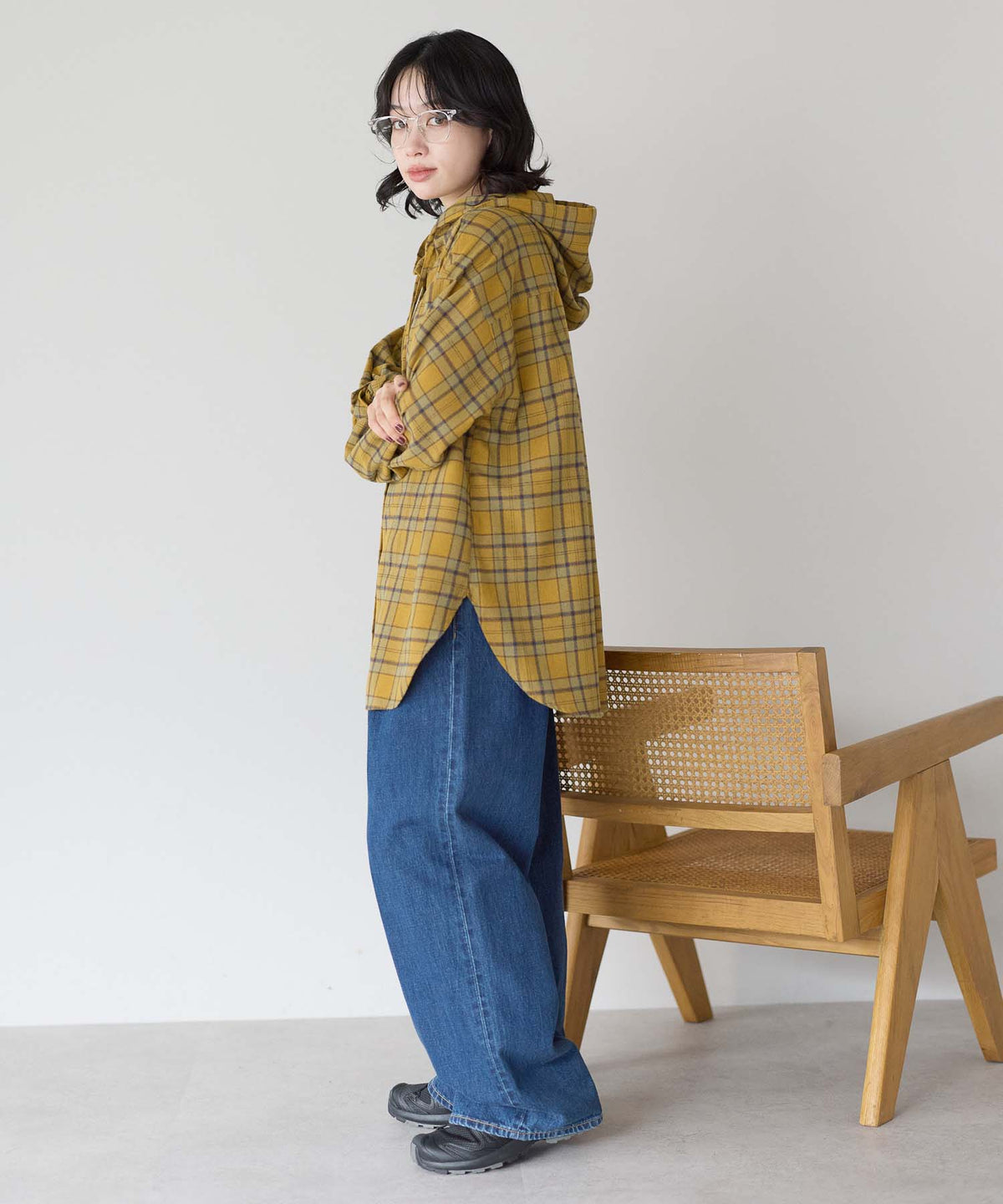 チェックイエロー / 157cm / FREE