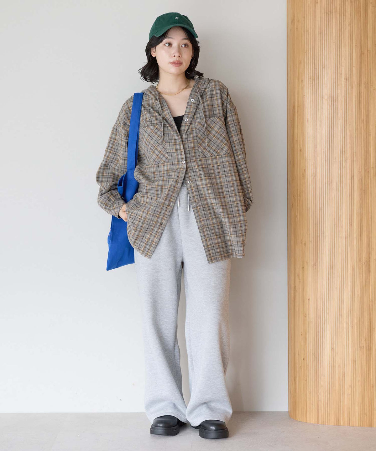 チェックグレー / 157cm / FREE