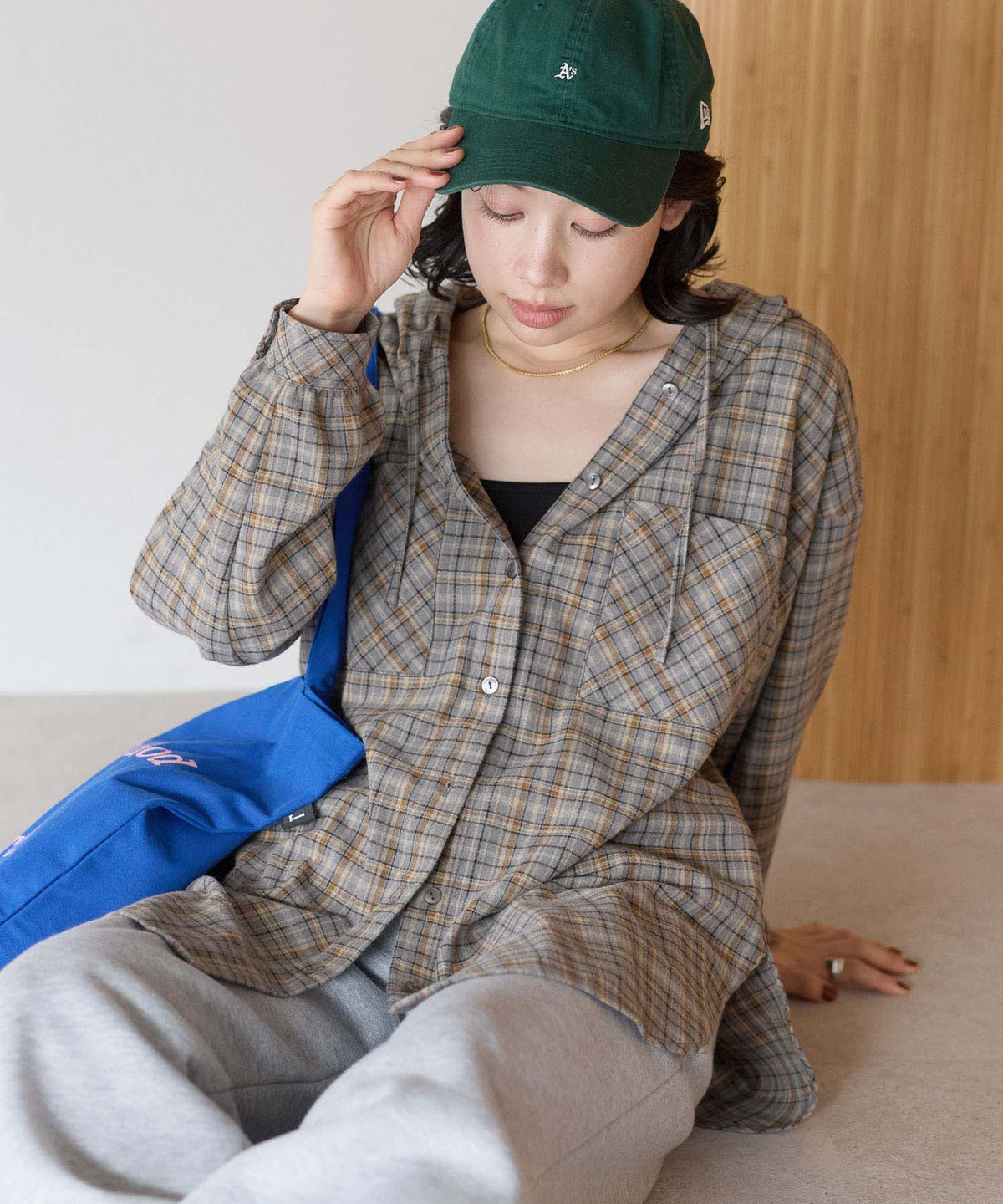 チェックグレー / 157cm / FREE