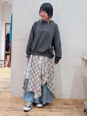 ≪SALE≫ Gathered Hem Hoodie Pullover