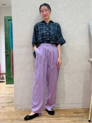 レーヨンタックテーパードパンツ