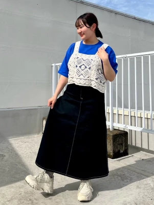 ワイドな無地TEE