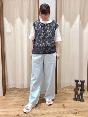 ワイドな無地TEE