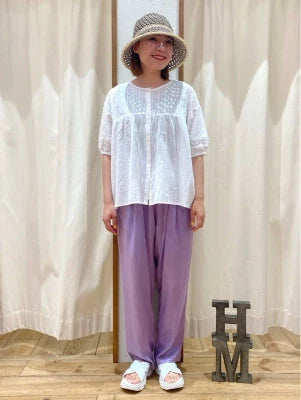 レーヨンタックテーパードパンツ