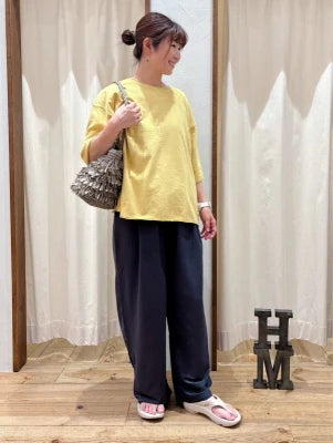 【接触冷感】タックワイドパンツ
