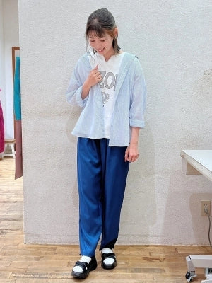 レーヨンタックテーパードパンツ