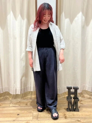 【接触冷感】タックワイドパンツ