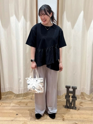 【接触冷感】ベイカーワイドパンツ