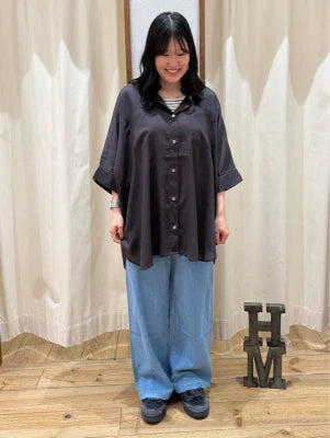 レーヨンポケ付BIGシャツ