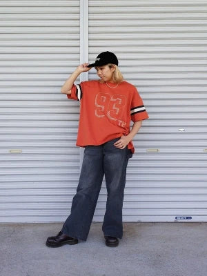 ≪SALE≫[Summer Lookbook Featured Item] Numbering Embroidered Big Tee