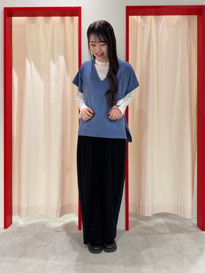 [SALE] Knit V-Neck Poncho Tunic