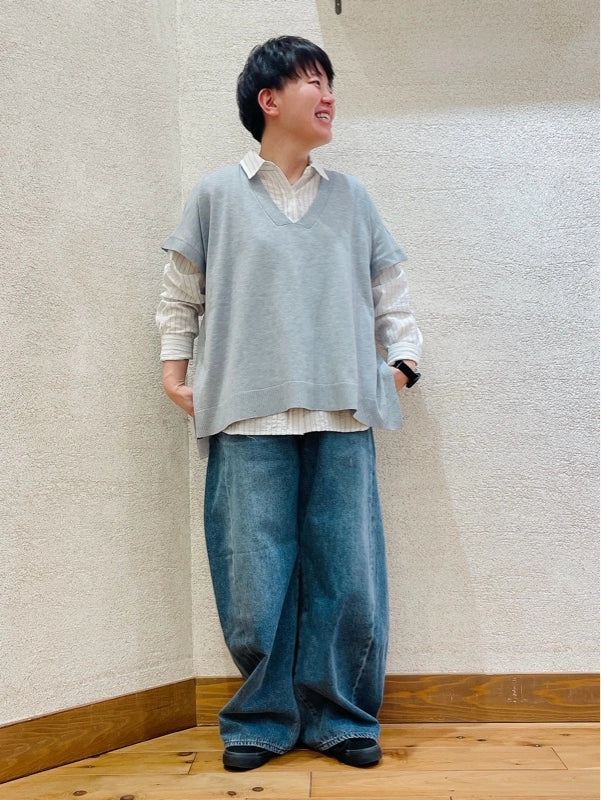 [SALE] Knit V-Neck Poncho Tunic