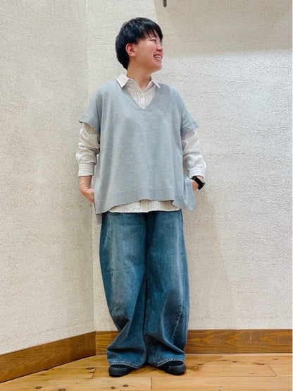 [SALE] Knit V-Neck Poncho Tunic