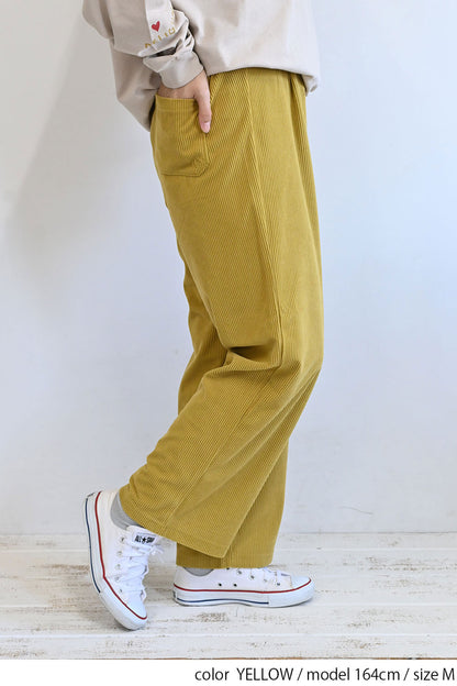 カットコーディロイタックワイドパンツ