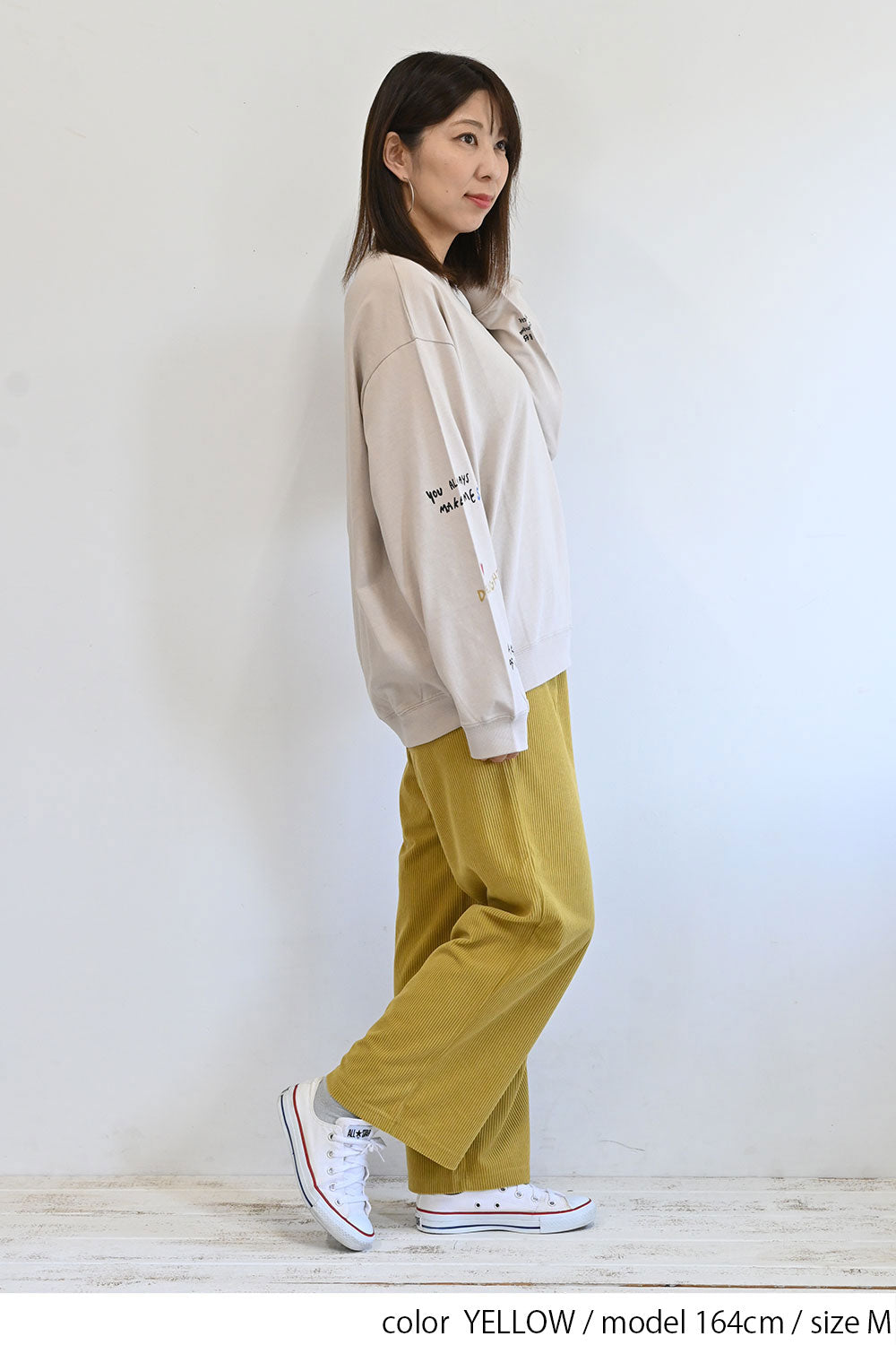 カットコーディロイタックワイドパンツ