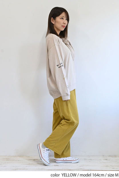 カットコーディロイタックワイドパンツ