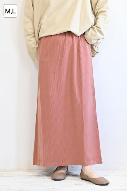 カットコーディロイバックスリットスカート
