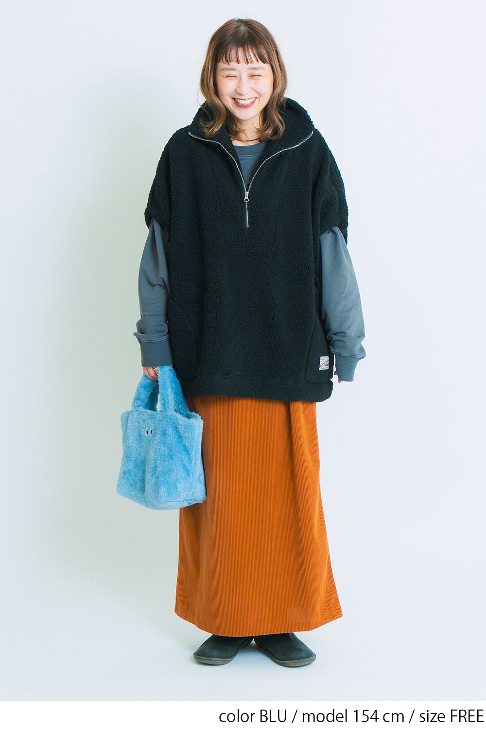カットコーディロイバックスリットスカート