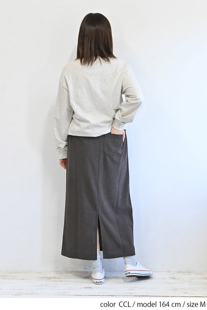 カットコーディロイバックスリットスカート
