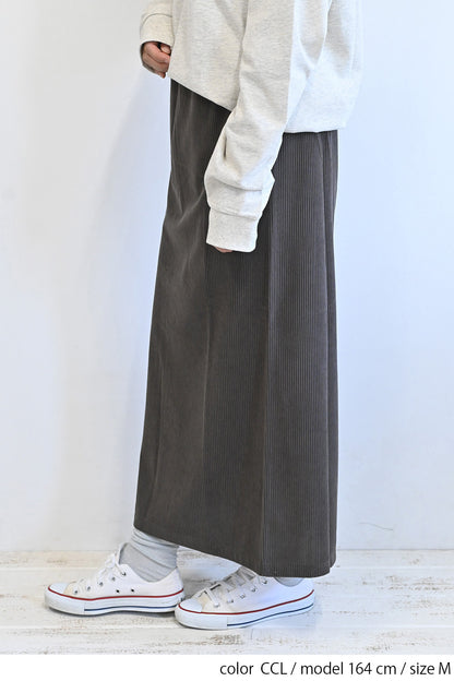 カットコーディロイバックスリットスカート
