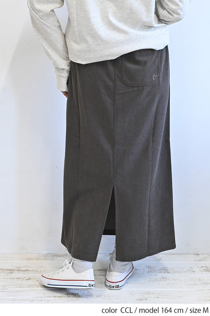 カットコーディロイバックスリットスカート