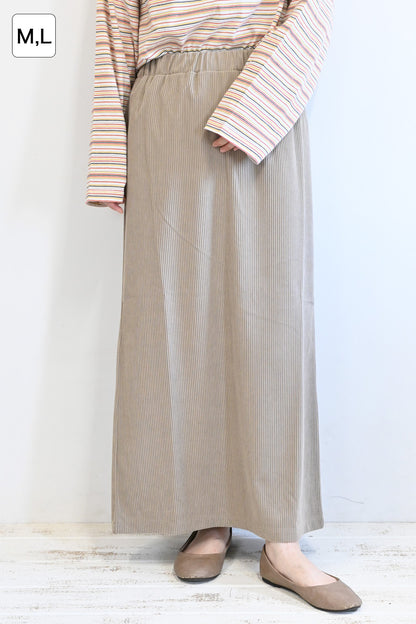 カットコーディロイバックスリットスカート