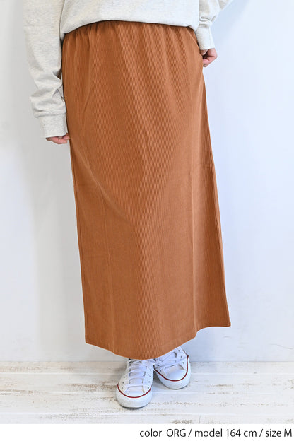 カットコーディロイバックスリットスカート