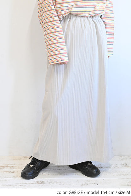 カットコーディロイバックスリットスカート