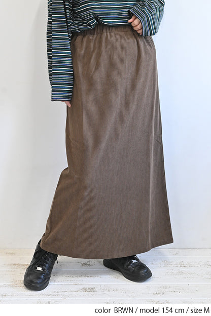 カットコーディロイバックスリットスカート