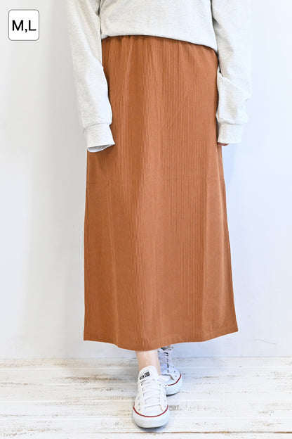 カットコーディロイバックスリットスカート