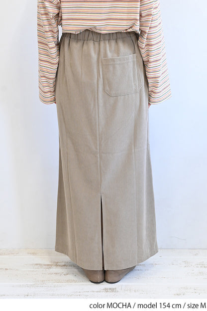 カットコーディロイバックスリットスカート