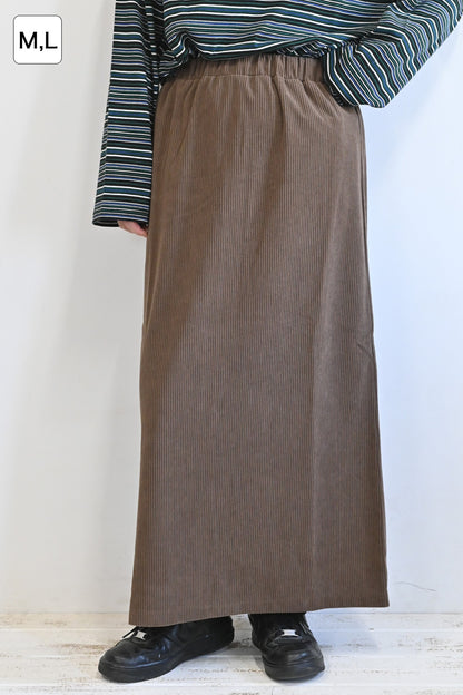カットコーディロイバックスリットスカート