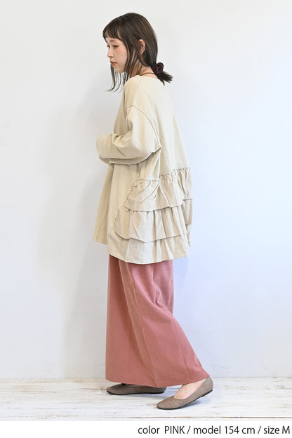カットコーディロイバックスリットスカート
