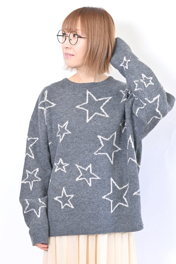 ≪SALE≫星柄JQニットプルオーバー
