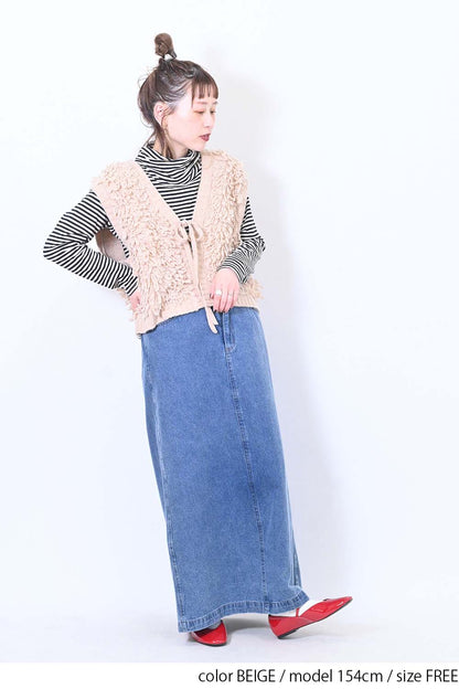 フリンジニットベスト